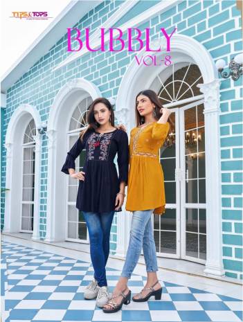 Bubbly Vol 8  By Tips & Tops Designer Embroidered Short Top Collection